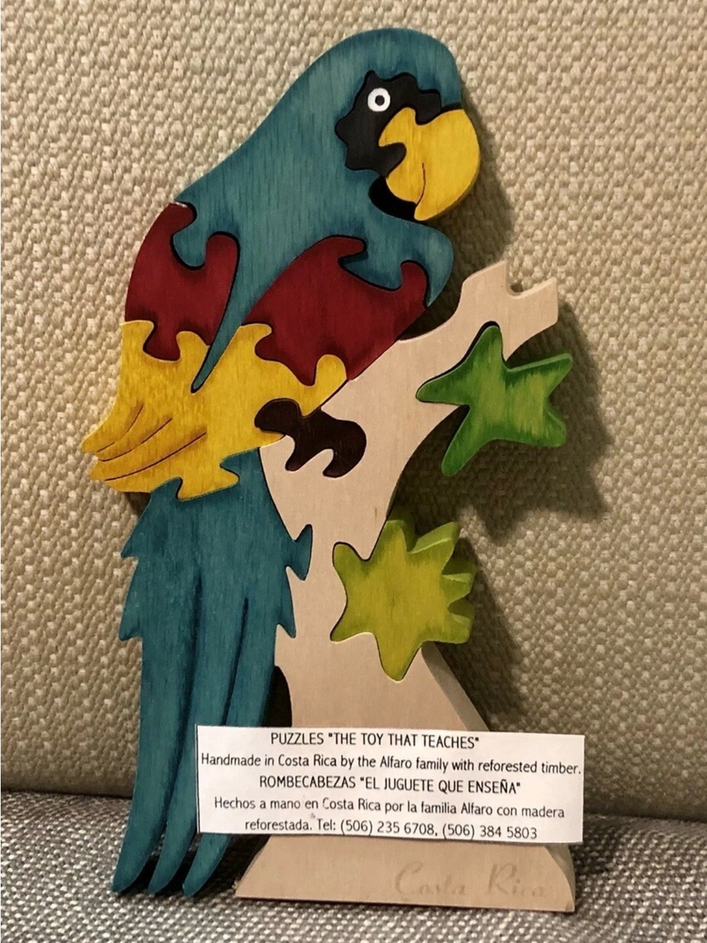 Handmade Wooden Parrot Puzzle